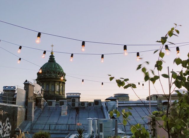 god udsigt fra terrasse på taget